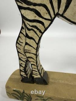 Frank Pickle Georgia Outsider Folk Art Carved Painted Wooden Zebra 1985 C10