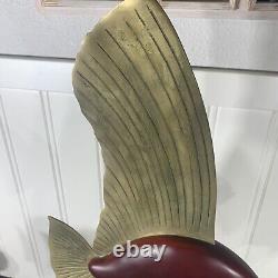 Frederick Cooper American Folk Art 29 Wood & Brass Angel Fish Sculpture Set