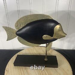 Frederick Cooper American Folk Art 29 Wood & Brass Angel Fish Sculpture Set