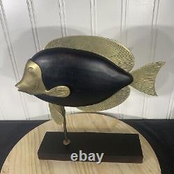 Frederick Cooper American Folk Art 29 Wood & Brass Angel Fish Sculpture Set