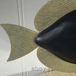 Frederick Cooper American Folk Art 29 Wood & Brass Angel Fish Sculpture Set