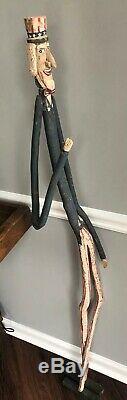 GARY YOST Folk Art Stick Figure 59 Tall Uncle Sam Patriotic One-of-a-kind