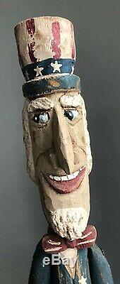 GARY YOST Folk Art Stick Figure 59 Tall Uncle Sam Patriotic One-of-a-kind