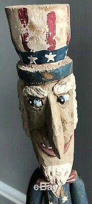 GARY YOST Folk Art Stick Figure 59 Tall Uncle Sam Patriotic One-of-a-kind