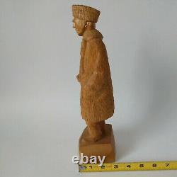 Gaetan Hovington (Canadian) Original Wood Carving Of Man 12 Tall Canadian Folk