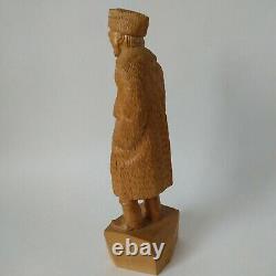 Gaetan Hovington (Canadian) Original Wood Carving Of Man 12 Tall Canadian Folk