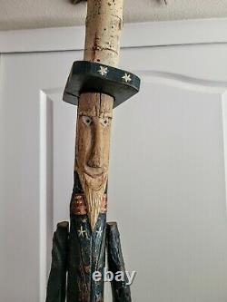 Gary Yost Signed Uncle Sam Folk Art Birch Wood Statue Original OOAK