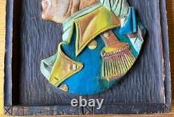 George Washington Hand Carved & Painted Antique Profile Bust, New England Estate