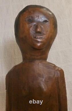 Good Folk Art Rustic Naive Carved Wood Figure 14