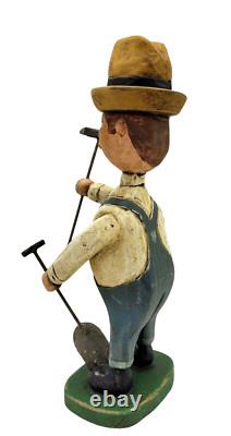 Great 2004 Folk Art Hand Carved Farmer by Robert Holland East Longmeadow Mass 8