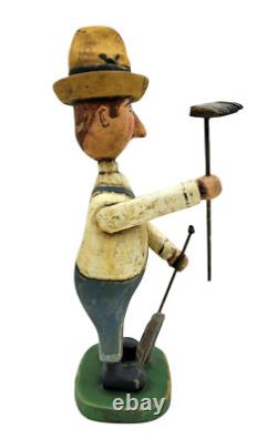 Great 2004 Folk Art Hand Carved Farmer by Robert Holland East Longmeadow Mass 8