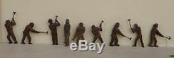 Great 9 Wpa Ashcan School Folk Art Wood Carvings Of Workers W Sledge Hammers