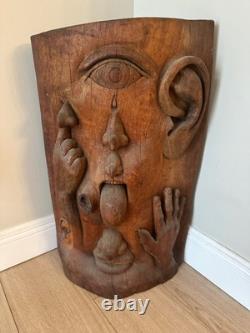 Great African-American Carving, Large And Striking, Folkl Leroy Jacson 1980's