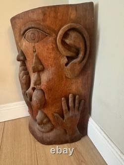 Great African-American Carving, Large And Striking, Folkl Leroy Jacson 1980's