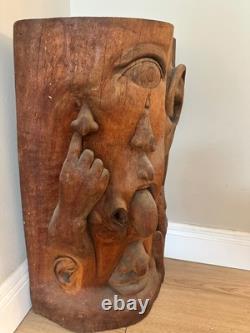Great African-American Carving, Large And Striking, Folkl Leroy Jacson 1980's