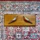 Great Rare Vintage Hand Carved Hand Painted Pair Of Birds On Wood Folk Art