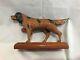 Great C1916 Folk Art Carved Wood & Painted German Longhaired Pointer Dog A. M. F
