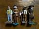 Group 1930s Antique Folk Art Hand Carved Wood Figurines Sculptures Men Painted