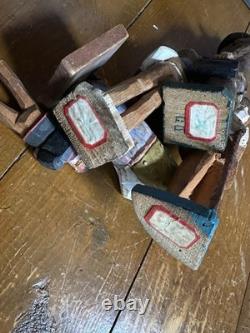 Group 1930s Antique Folk Art Hand Carved Wood Figurines Sculptures Men Painted