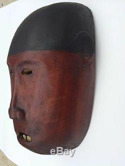 Guatemalan Hand Carving Guatemala folks art Wood Mask. Red Devil detailed