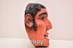 Guatemalan / Mayan Folk Art Carved Festival Or Dance Mask Carved Wood Bearded Ma