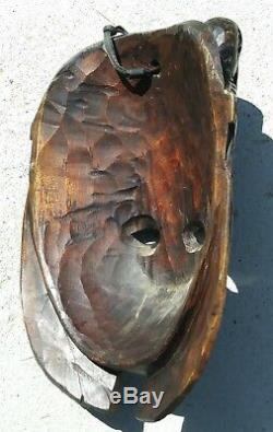 Guatemalan hand carving Wood Mask Mayan folks art Kukulkan chief Portrait