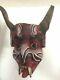 Guerrero Mexican Folk Art Carved Wood Diablo/devil Dance Mask Real Goat Horns
