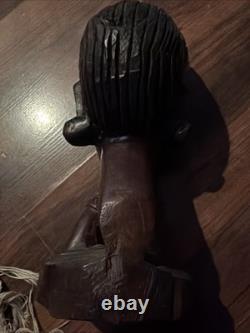 Guinea Wood Sculpture Hand Carved Statue Bust