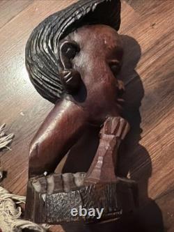 Guinea Wood Sculpture Hand Carved Statue Bust