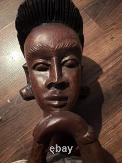 Guinea Wood Sculpture Hand Carved Statue Bust