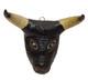 Hand Carved And Painted Bull Mask With Real Horns