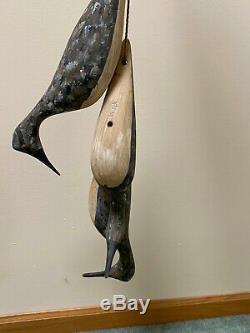 HTF William Kirkpatrick WEK Shorebird Folk Art Carved Wood Decoy Stringer of 3