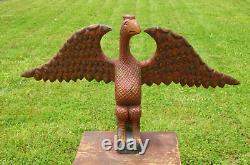 HUGE 1974 Daniel & Barbara Strawser Folk Art Carved Bird / Eagle Schimmel Style