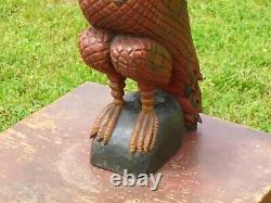 HUGE 1974 Daniel & Barbara Strawser Folk Art Carved Bird / Eagle Schimmel Style