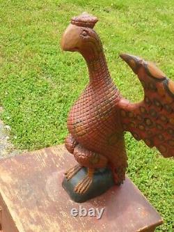 HUGE 1974 Daniel & Barbara Strawser Folk Art Carved Bird / Eagle Schimmel Style