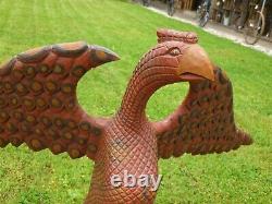 HUGE 1974 Daniel & Barbara Strawser Folk Art Carved Bird / Eagle Schimmel Style