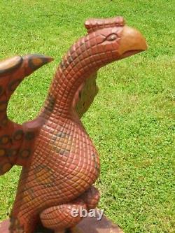 HUGE 1974 Daniel & Barbara Strawser Folk Art Carved Bird / Eagle Schimmel Style