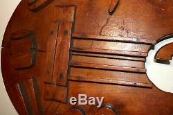 HUGE 3.5 foot antique hand carved wood Folk Art guitar music bar wall trade sign