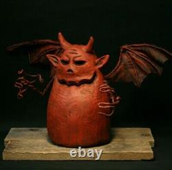 Halloween Decor, Little Demon Wood Carving, Chainsaw Carving, Wood Art, SHRUM