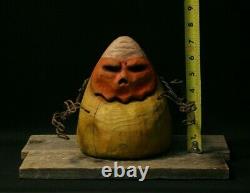 Halloween Rotten Candy Corn Wood Carving, Chainsaw Carving, Wood Art, SHRUM