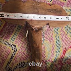 Hand Carved African Elephant Wall Sculpture Ghana Wooden Folk Art Tribal Decor