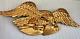 Hand Carved American Bald Eagle Patriotic Shield Wall Sculpture Gold Folkart 44