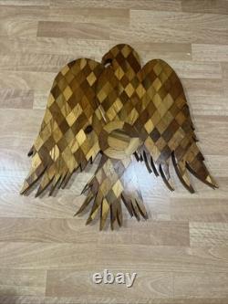 Hand Carved American Bald Eagle Wall Large Sculpture Plaque Folk Art 36 T