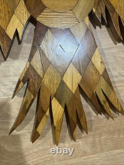 Hand Carved American Bald Eagle Wall Large Sculpture Plaque Folk Art 36 T