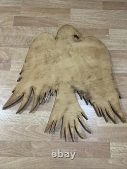 Hand Carved American Bald Eagle Wall Large Sculpture Plaque Folk Art 36 T