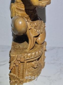 Hand Carved Balinese Dancer 2003 14 Folk Art Indonesia Intricate Detail
