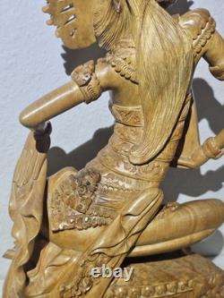Hand Carved Balinese Dancer 2003 14 Folk Art Indonesia Intricate Detail