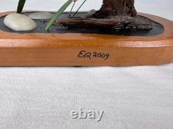 Hand Carved Brook Trout Fish Sculpture Ned Ramm Signed EQ2009 Wood Carving