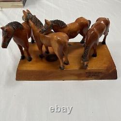 Hand Carved By Art Gallant Folk Art Horses