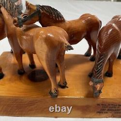 Hand Carved By Art Gallant Folk Art Horses